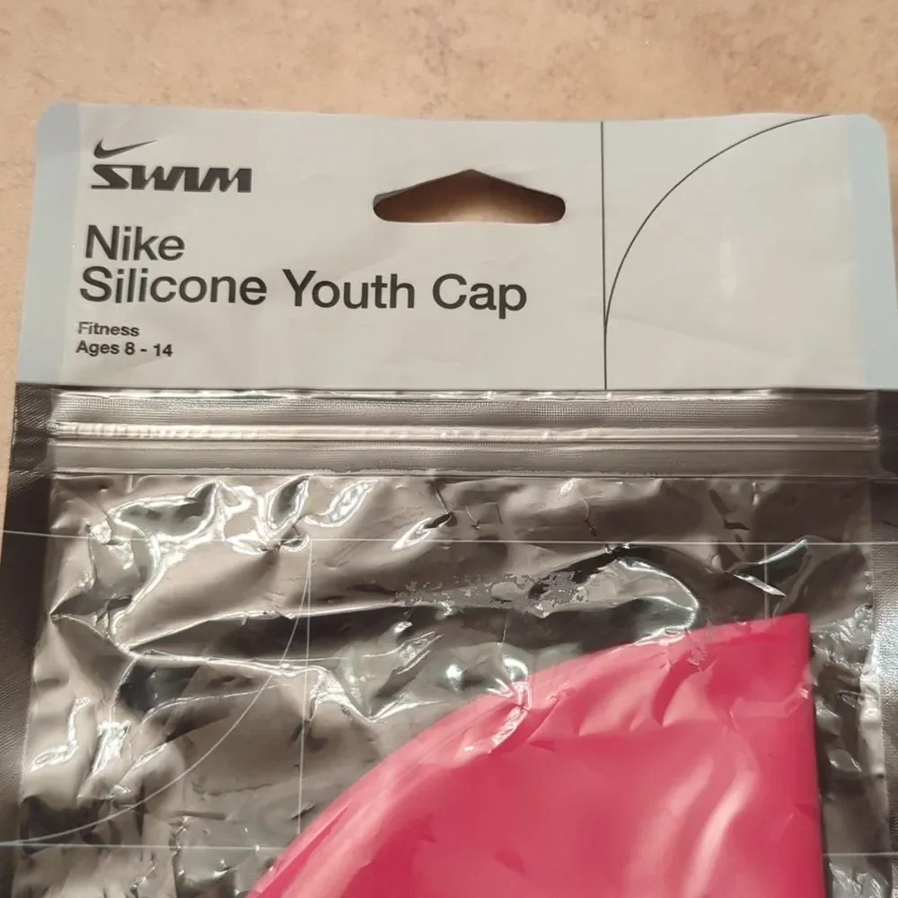 Nike Silicone Youth Swim Caps Pink Purple Lot of 3